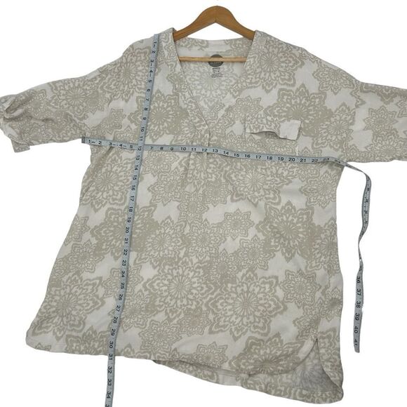 Life is Good white beige neutral print tunic size large - Picture 3 of 6